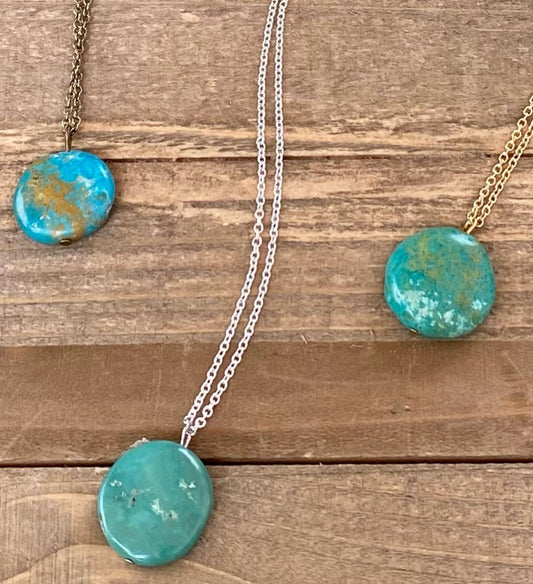 Turquoise Disc Necklace