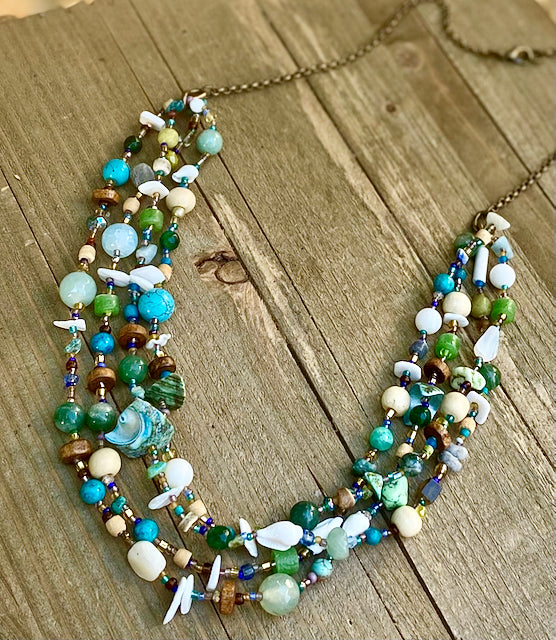 Shell and Beads Statement Necklace