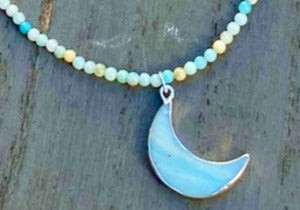 Amazonite Moon Necklace